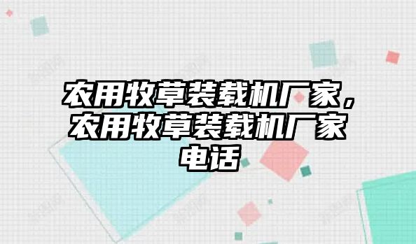 農(nóng)用牧草裝載機廠家，農(nóng)用牧草裝載機廠家電話