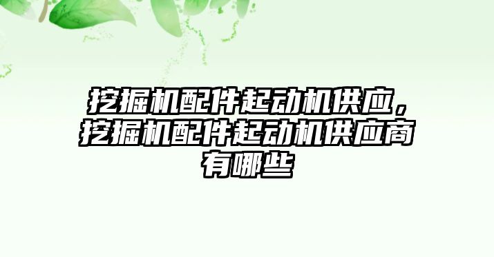 挖掘機配件起動機供應(yīng)，挖掘機配件起動機供應(yīng)商有哪些