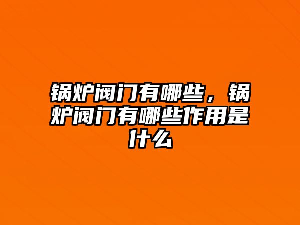 鍋爐閥門有哪些，鍋爐閥門有哪些作用是什么