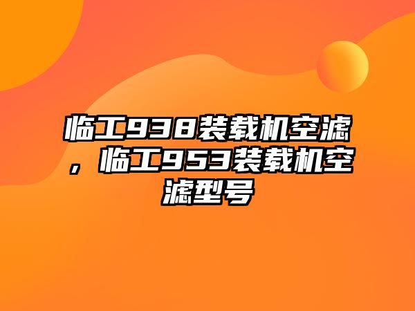 臨工938裝載機空濾，臨工953裝載機空濾型號