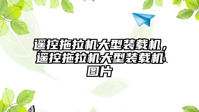 遙控拖拉機大型裝載機，遙控拖拉機大型裝載機圖片