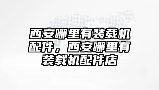 西安哪里有裝載機配件，西安哪里有裝載機配件店