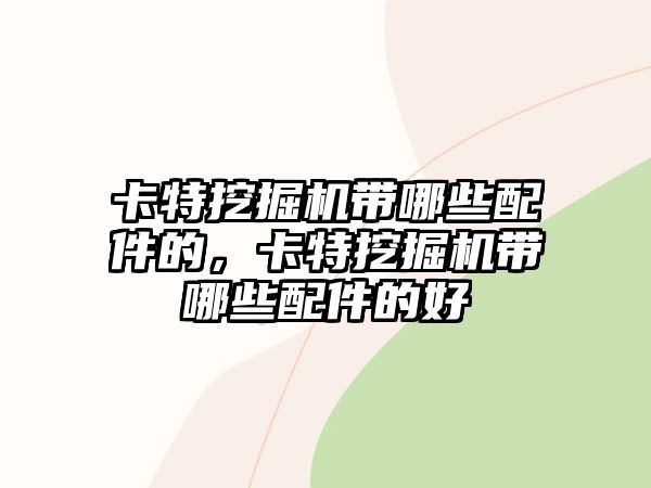 卡特挖掘機帶哪些配件的，卡特挖掘機帶哪些配件的好