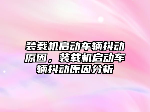 裝載機啟動車輛抖動原因，裝載機啟動車輛抖動原因分析