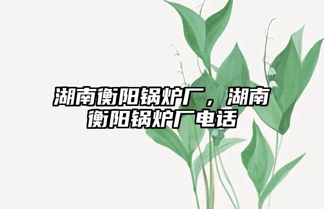 湖南衡陽鍋爐廠，湖南衡陽鍋爐廠電話