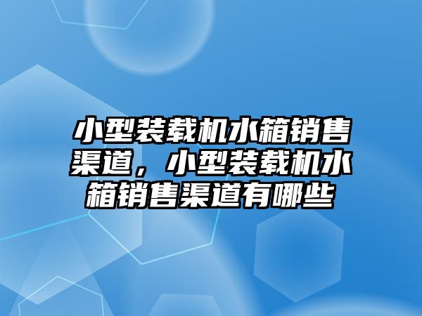 小型裝載機水箱銷售渠道，小型裝載機水箱銷售渠道有哪些