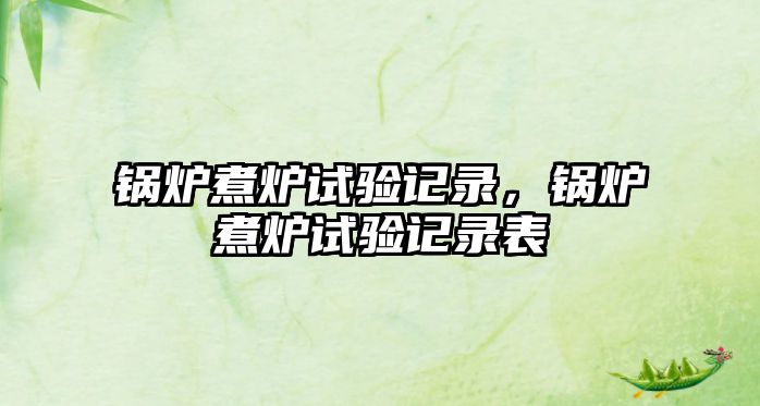 鍋爐煮爐試驗(yàn)記錄，鍋爐煮爐試驗(yàn)記錄表