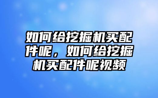 如何給挖掘機買配件呢，如何給挖掘機買配件呢視頻