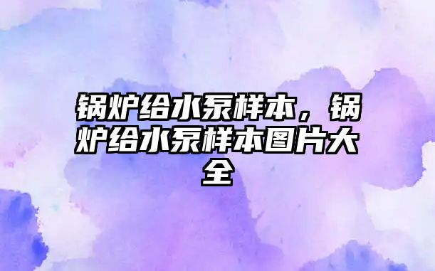 鍋爐給水泵樣本，鍋爐給水泵樣本圖片大全