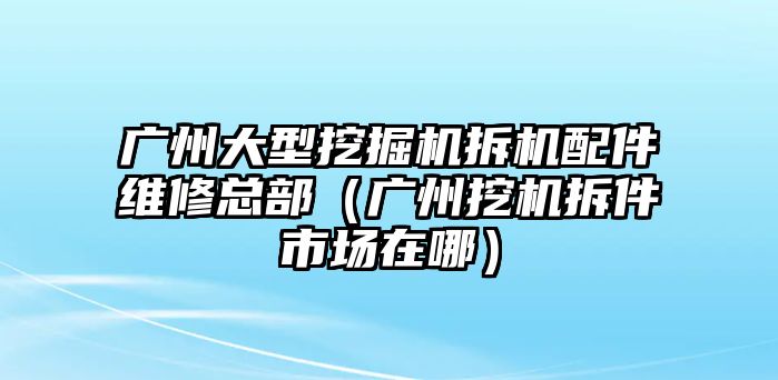 廣州大型挖掘機(jī)拆機(jī)配件維修總部（廣州挖機(jī)拆件市場(chǎng)在哪）