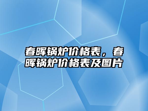 春暉鍋爐價(jià)格表，春暉鍋爐價(jià)格表及圖片