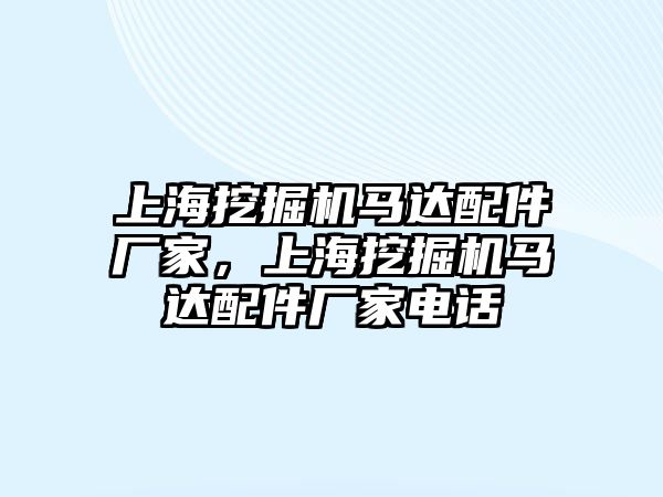 上海挖掘機馬達配件廠家，上海挖掘機馬達配件廠家電話