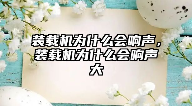 裝載機為什么會響聲，裝載機為什么會響聲大