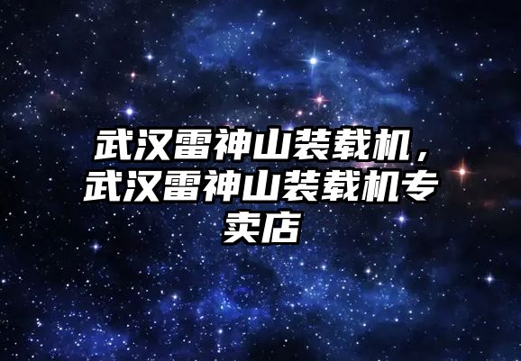 武漢雷神山裝載機，武漢雷神山裝載機專賣店