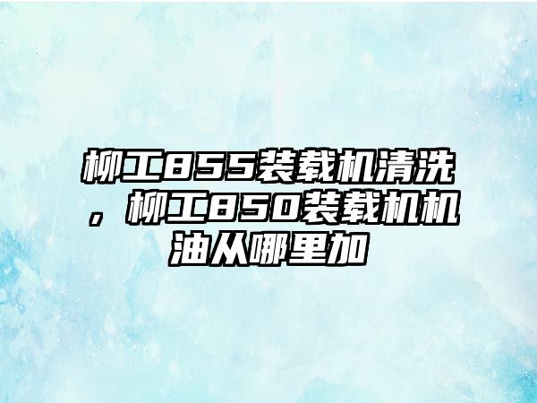 柳工855裝載機清洗，柳工850裝載機機油從哪里加