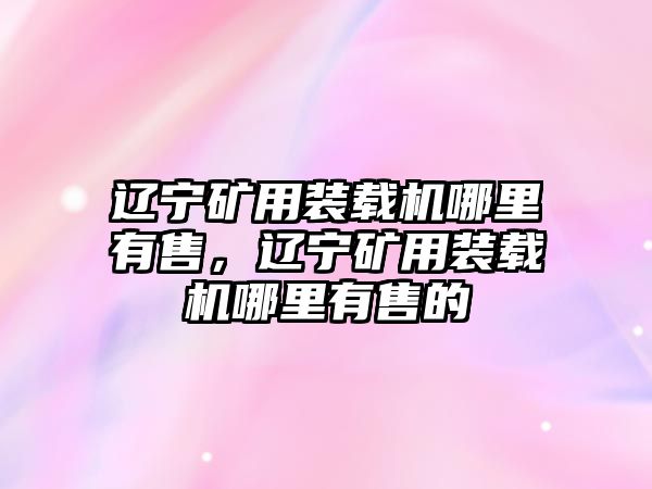 遼寧礦用裝載機(jī)哪里有售，遼寧礦用裝載機(jī)哪里有售的