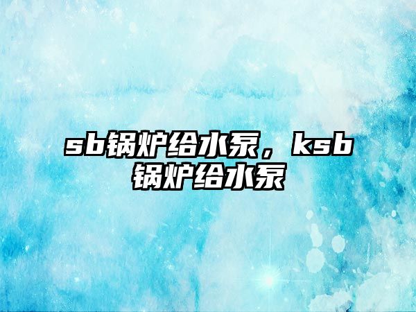 sb鍋爐給水泵，ksb鍋爐給水泵