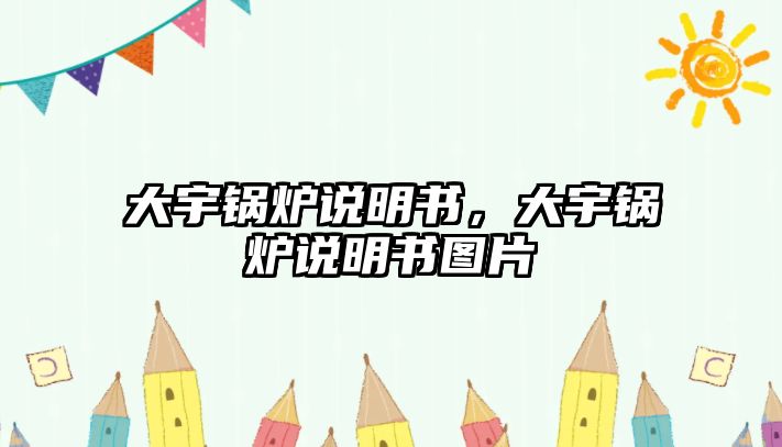 大宇鍋爐說明書，大宇鍋爐說明書圖片