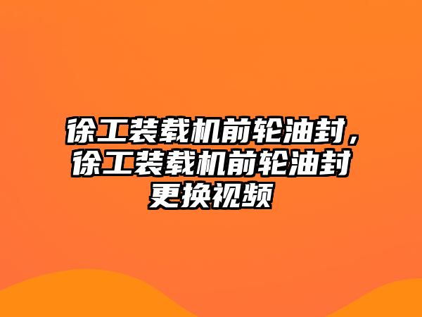 徐工裝載機(jī)前輪油封，徐工裝載機(jī)前輪油封更換視頻