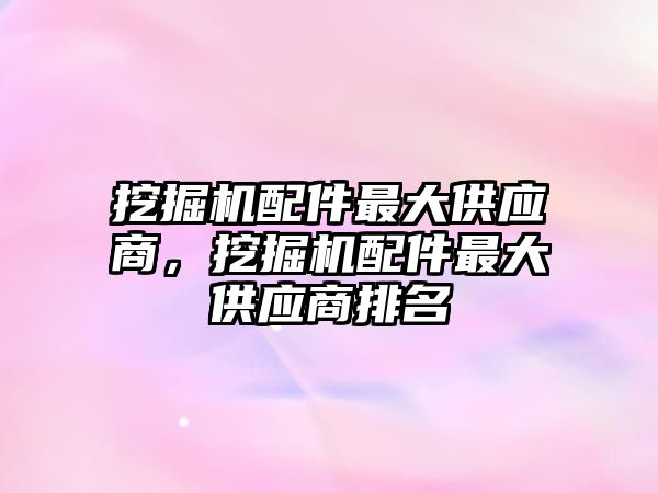 挖掘機配件最大供應商，挖掘機配件最大供應商排名