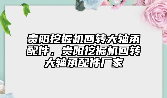 貴陽挖掘機回轉大軸承配件，貴陽挖掘機回轉大軸承配件廠家