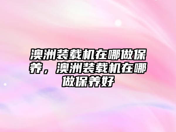 澳洲裝載機(jī)在哪做保養(yǎng)，澳洲裝載機(jī)在哪做保養(yǎng)好