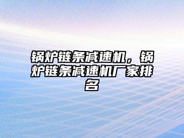 鍋爐鏈條減速機，鍋爐鏈條減速機廠家排名