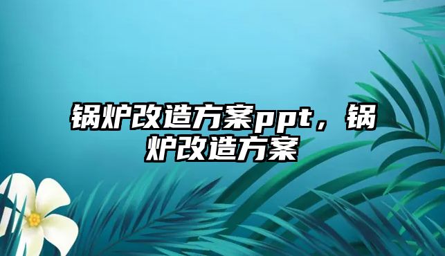 鍋爐改造方案ppt，鍋爐改造方案