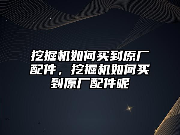 挖掘機(jī)如何買到原廠配件，挖掘機(jī)如何買到原廠配件呢