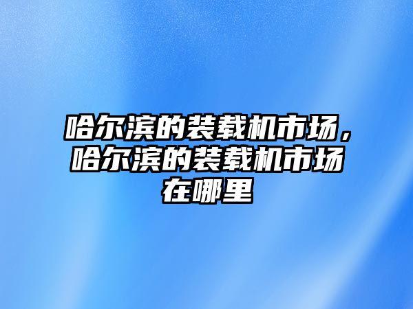 哈爾濱的裝載機(jī)市場(chǎng)，哈爾濱的裝載機(jī)市場(chǎng)在哪里