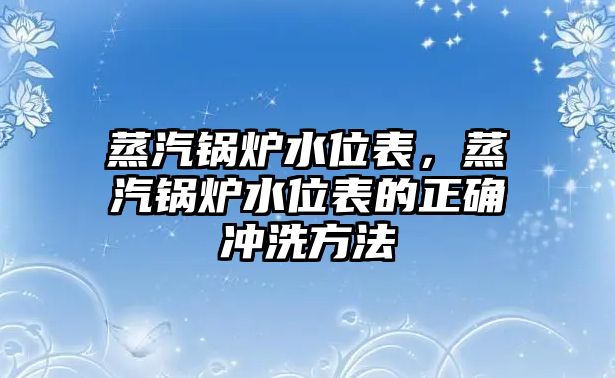 蒸汽鍋爐水位表，蒸汽鍋爐水位表的正確沖洗方法