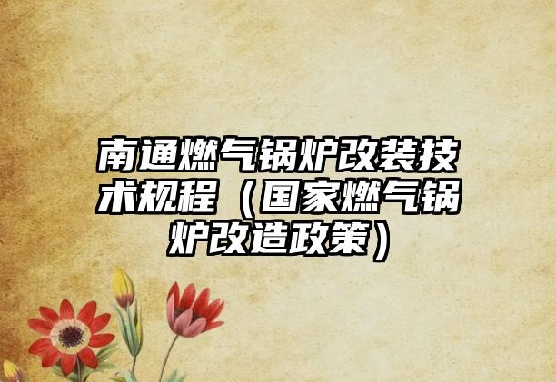 南通燃氣鍋爐改裝技術(shù)規(guī)程（國家燃氣鍋爐改造政策）