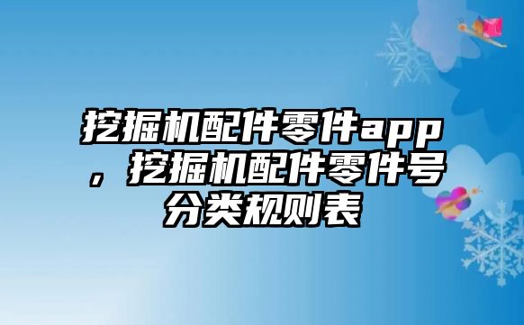 挖掘機(jī)配件零件app，挖掘機(jī)配件零件號(hào)分類(lèi)規(guī)則表