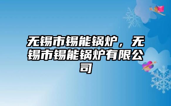 無錫市錫能鍋爐，無錫市錫能鍋爐有限公司