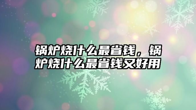 鍋爐燒什么最省錢，鍋爐燒什么最省錢又好用