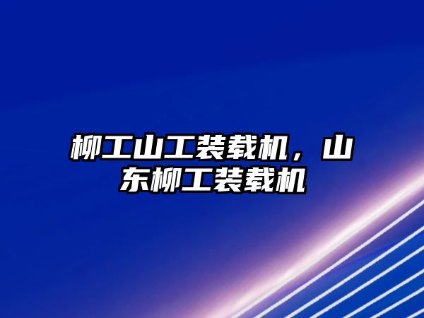 柳工山工裝載機(jī)，山東柳工裝載機(jī)