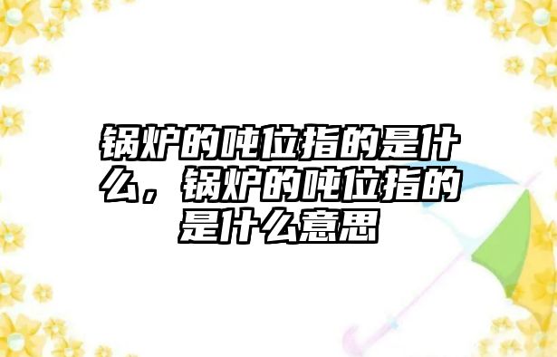 鍋爐的噸位指的是什么，鍋爐的噸位指的是什么意思