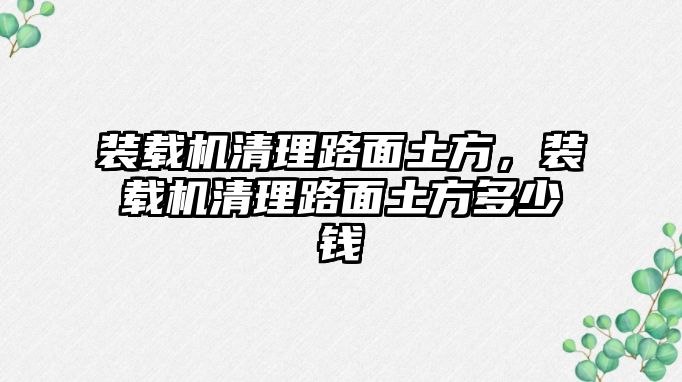 裝載機清理路面土方，裝載機清理路面土方多少錢