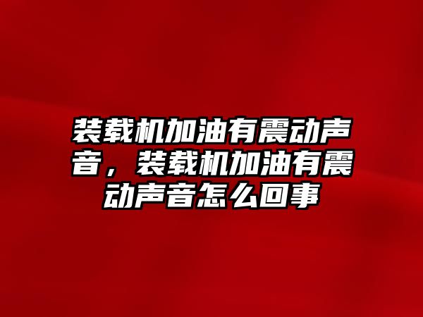 裝載機(jī)加油有震動聲音，裝載機(jī)加油有震動聲音怎么回事