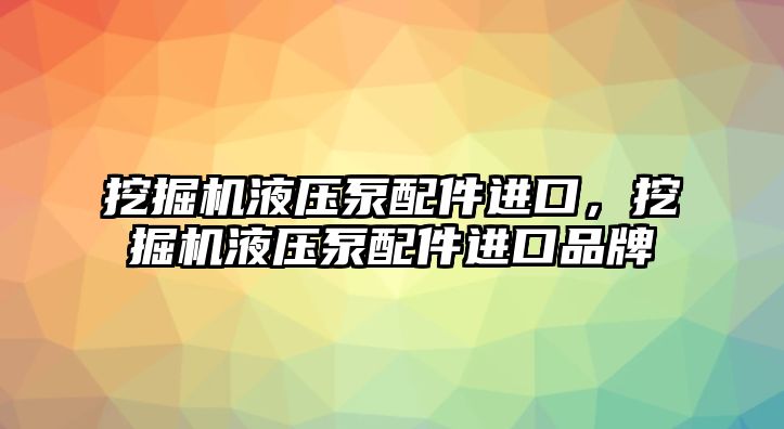 挖掘機液壓泵配件進口，挖掘機液壓泵配件進口品牌