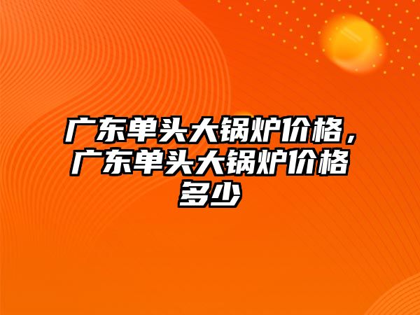 廣東單頭大鍋爐價格，廣東單頭大鍋爐價格多少