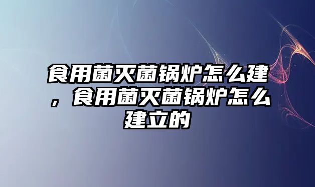 食用菌滅菌鍋爐怎么建，食用菌滅菌鍋爐怎么建立的