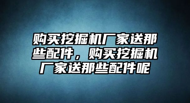 購買挖掘機(jī)廠家送那些配件，購買挖掘機(jī)廠家送那些配件呢