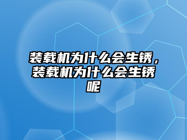 裝載機為什么會生銹，裝載機為什么會生銹呢