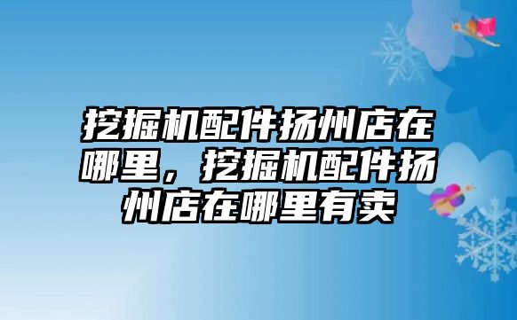 挖掘機配件揚州店在哪里，挖掘機配件揚州店在哪里有賣