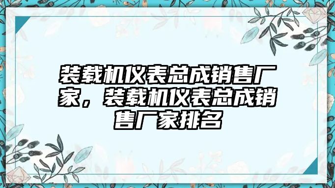 裝載機儀表總成銷售廠家，裝載機儀表總成銷售廠家排名