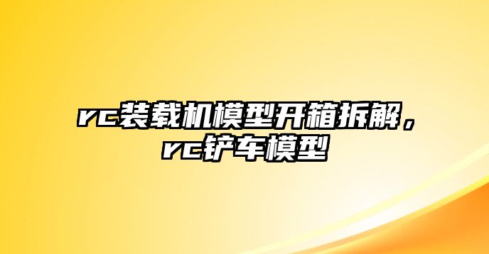 rc裝載機模型開箱拆解，rc鏟車模型