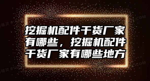 挖掘機(jī)配件干貨廠家有哪些，挖掘機(jī)配件干貨廠家有哪些地方