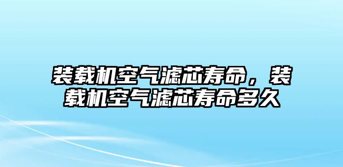 裝載機空氣濾芯壽命，裝載機空氣濾芯壽命多久