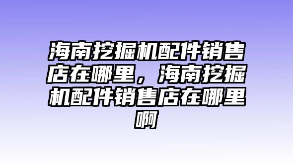 海南挖掘機配件銷售店在哪里，海南挖掘機配件銷售店在哪里啊